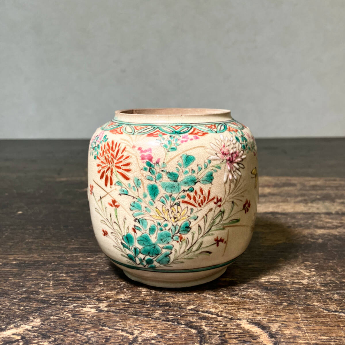 京都⑧ 旧家引上げ品16 名工 錦光山 造 色絵花文 茶道具 計6点