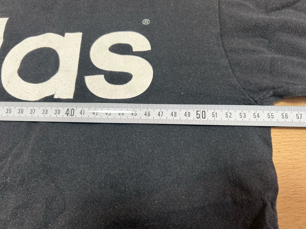 80s USA制 アディダス BIGロゴTシャツ 袖裾シングル L相當(dāng) アメカジ オアシス ブラー モッズ ブリットポップ ポールウェラー