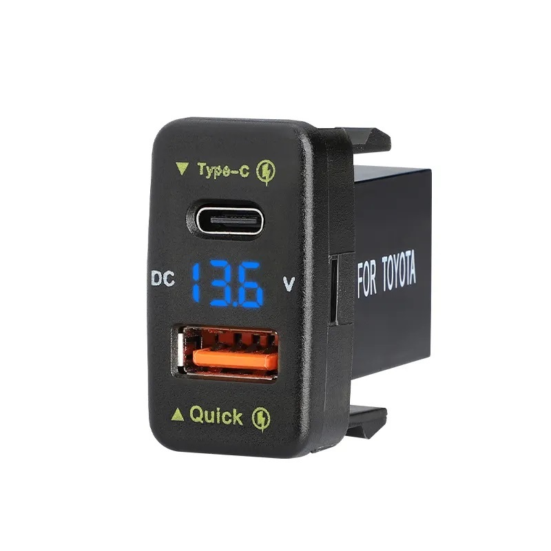 トヨタ Bタイプ ダイハツ スイッチホール USB充電器 QC3.0 TypeC 電圧計(jì) LED GXE10 SXE10 アルテッツァ L880K コペン L375S L385S タント