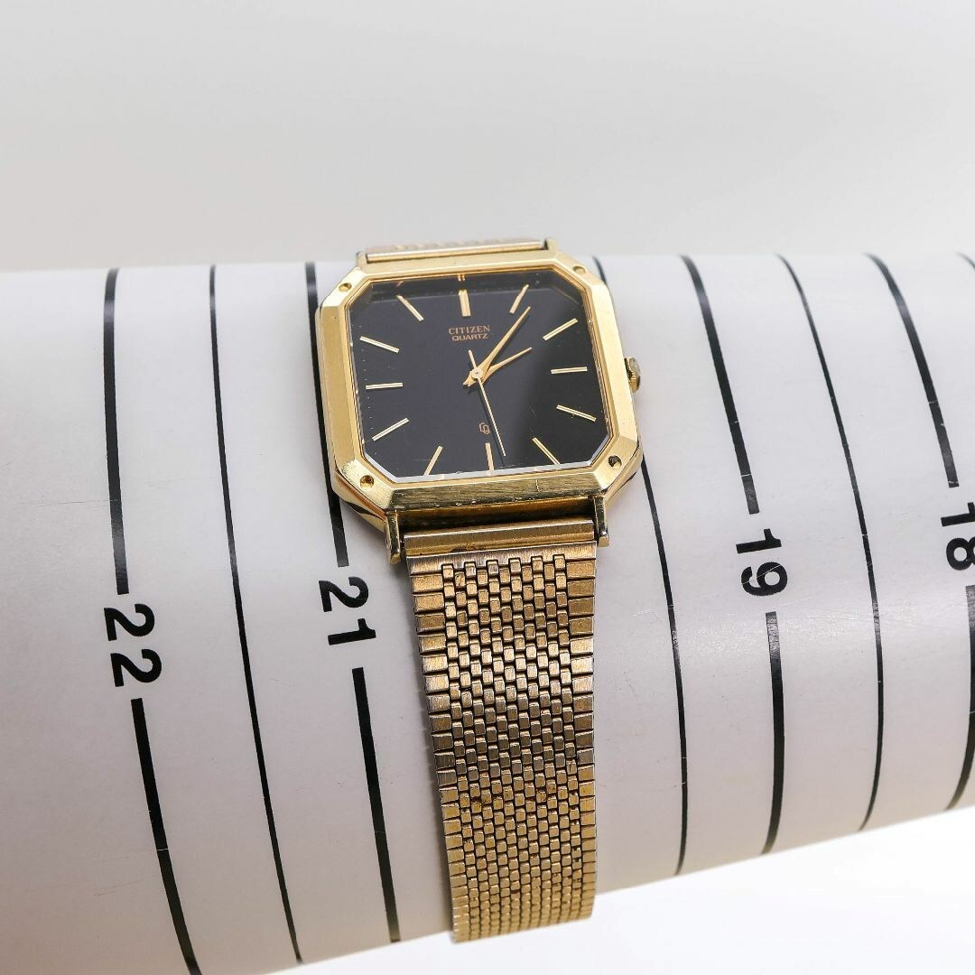 稼働 CITIZEN CQ 腕時計 ブラック フリーアジャスト 新品電池1797_画像7
