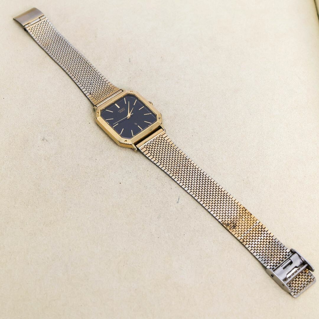 稼働 CITIZEN CQ 腕時計 ブラック フリーアジャスト 新品電池1797_画像10