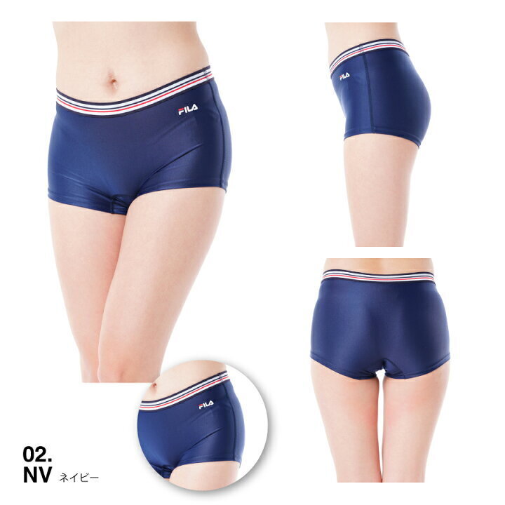 【4Lサイズ】新品 FILA フィラ レディース ボクサーパンツ インナー 水陸両用 ヨガウェア 水著 スポーツ フィットネス 316238 ネイビー