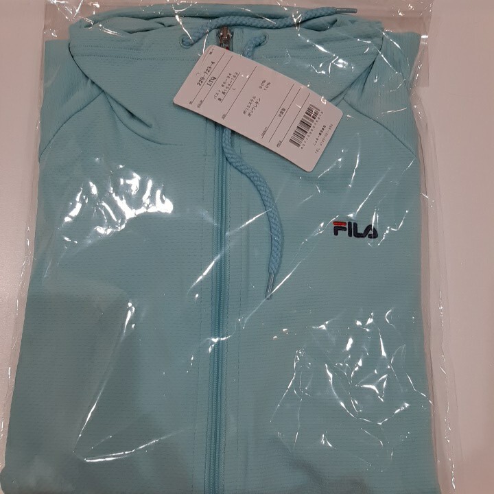 【Lサイズ】新品 FILA フィラ レディース ブロックメッシュUVウェア ラッシュガード 長(zhǎng)袖スポーツウエア 2297234　ライトターコイズ