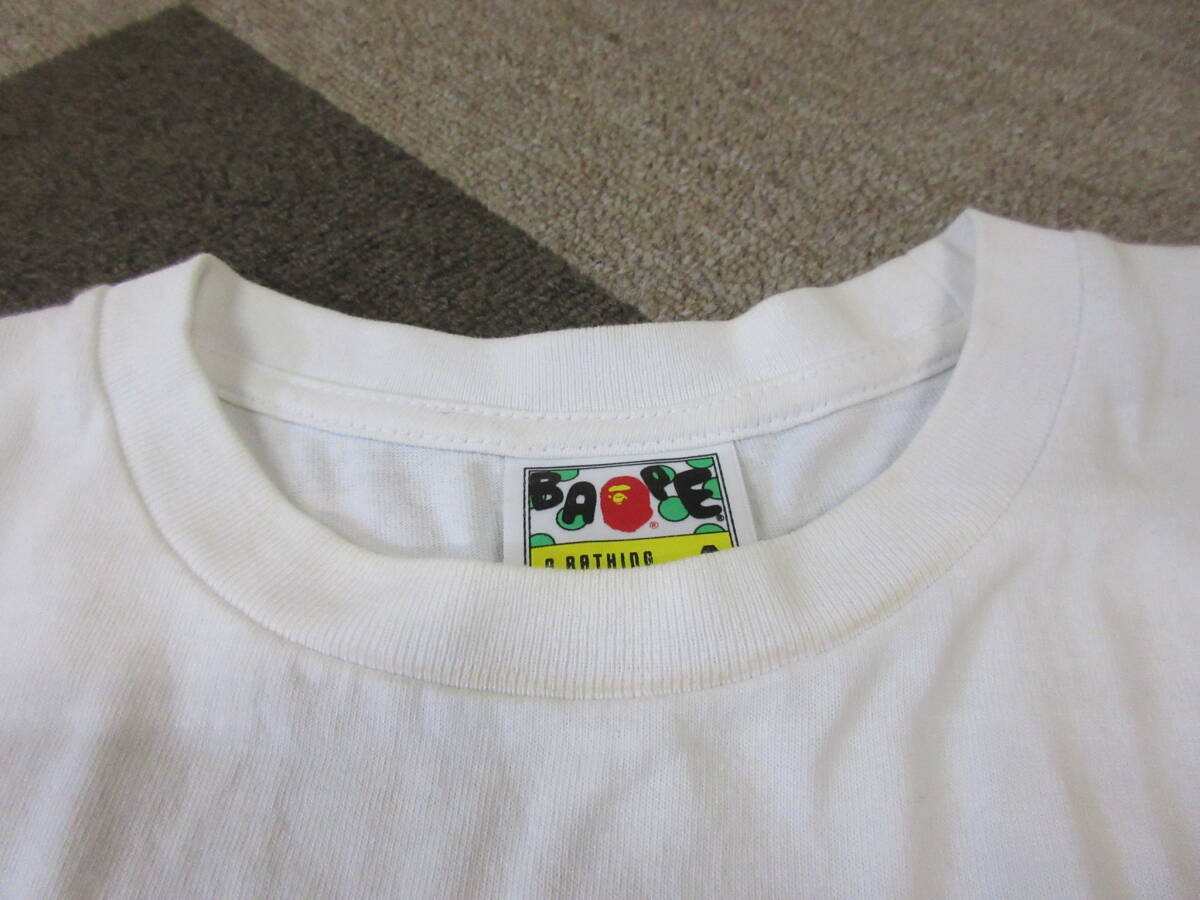 A Bathing Ape ABC Camo Tシャツ S エイプ 白 NIGO 001TEI301067M Crazy Side Big Ape Head 半袖 金タグ