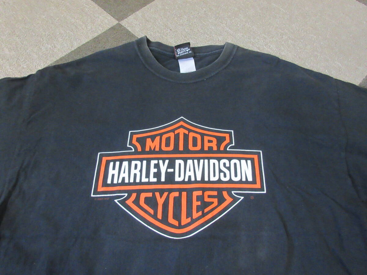 00s USA制 Harley-Davidson Tシャツ 2XL バックプリント Gulf coast ハーレーダビッドソン ヴィンテージ オールド 黒 2003 バイカー