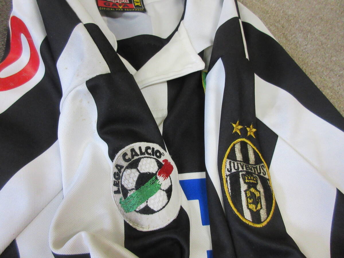 90s Kappa ITALY制 デルピエロ ユベントス XL ヴィンテージ ユニフォーム ゲームシャツ GArA セリエＡ JUVENTUS 長袖 D+ 10 Delpiero