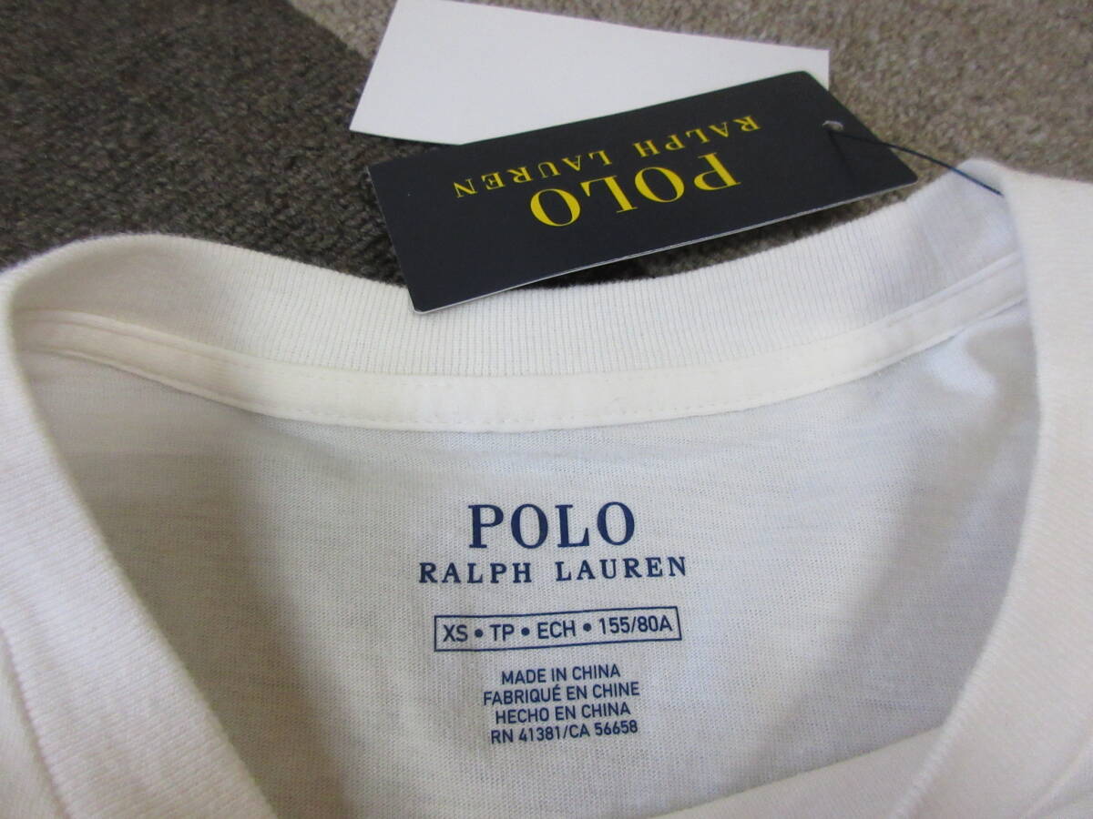 新品 Ralph Lauren Tシャツ XS 155 オフホワイト 生成り ラルフローレン カットソー 花柄 未使用 211818062001 Polo