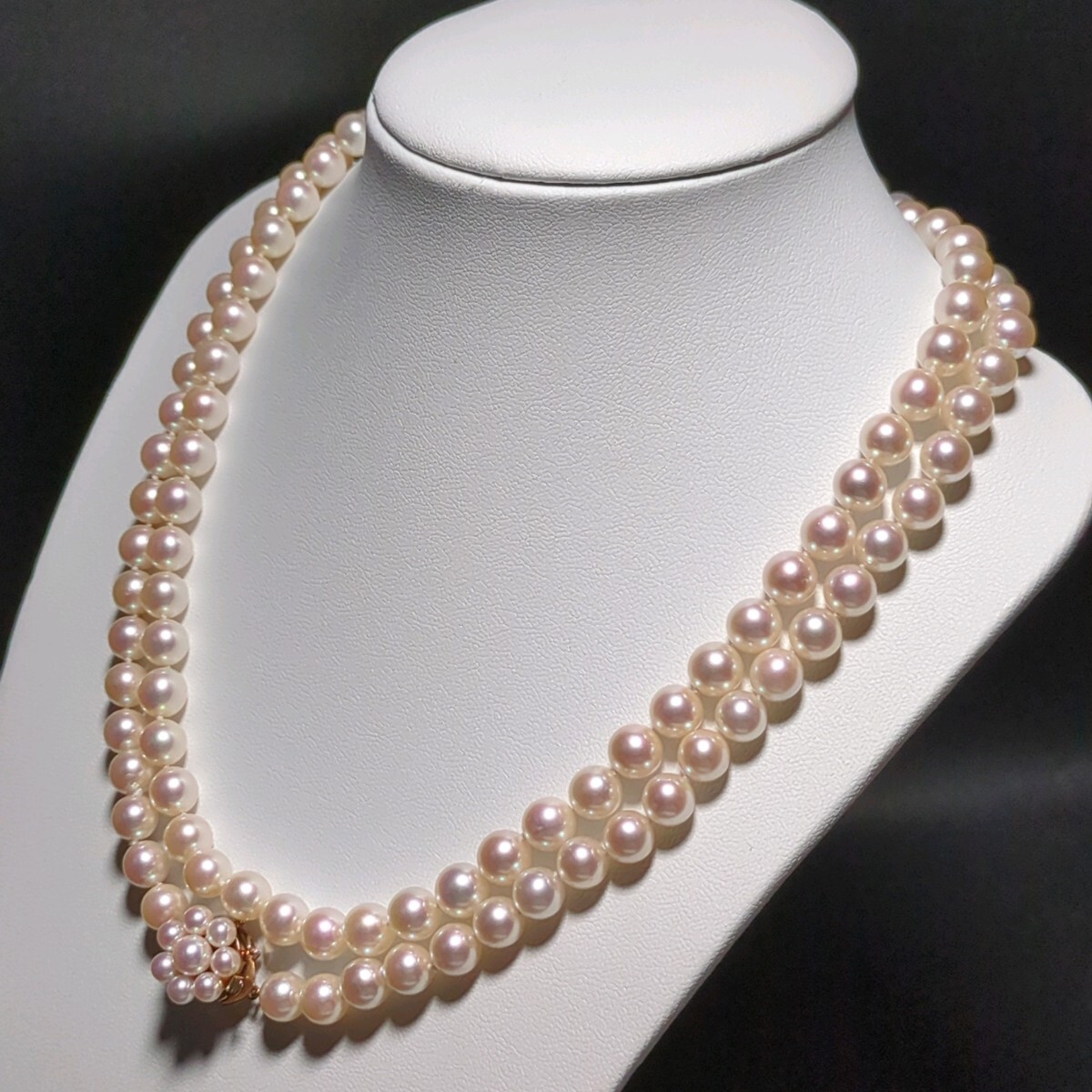 【TASAKI K14 ロング90cm】アコヤ真珠 7.0-7.5mm タサキ ホワイト ネックレス 本真珠 アクセサリー SILVER pearl あこや パール 刻印