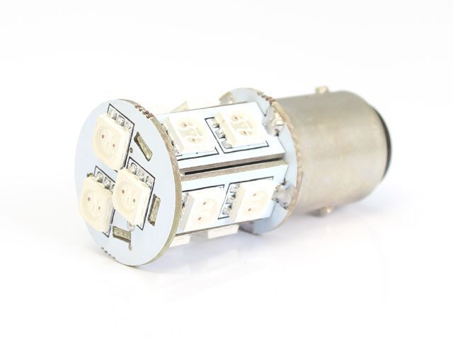 24V車用 2色発光 LEDバルブ オレンジ/レッド S25 ダブル球 1個