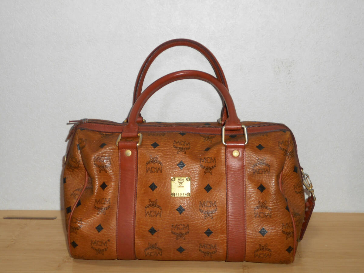 MCM エムシーエム　GOLF COLLECTION　ヴィセトス柄 　ミニボストンバッグ　キーホルダー付き　　?。ǎ睠　タ↑　ハ