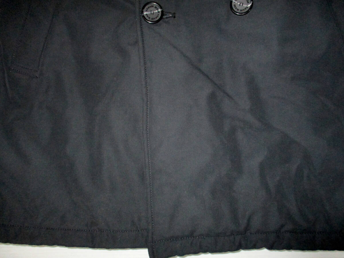 ARMANI JEANS　アルマーニ ジーンズ 　中綿　トレンチコート　ベルト付き　黒　　　サイズ　EU４８、US　S　　　（２Bハ大