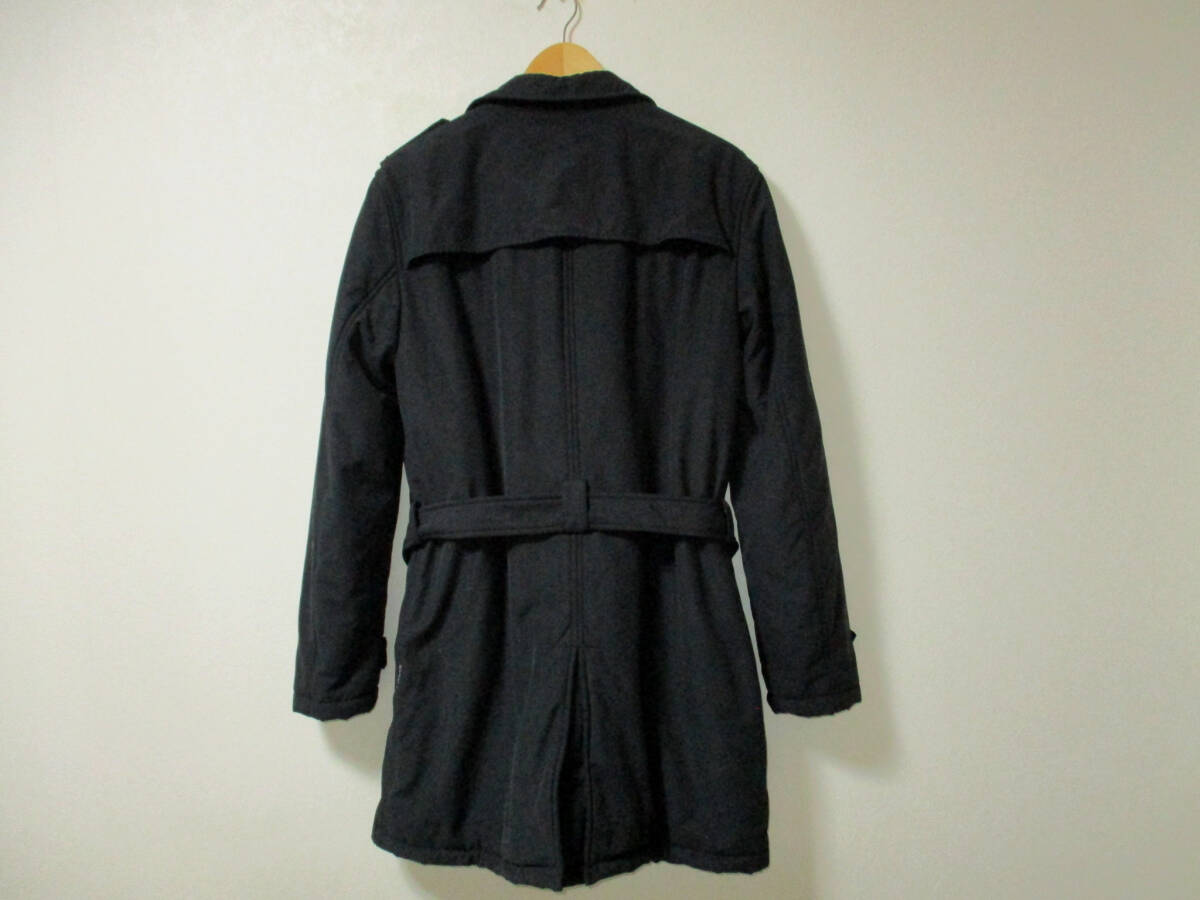 ARMANI JEANS　アルマーニ ジーンズ 　中綿　トレンチコート　ベルト付き　黒　　　サイズ　EU４８、US　S　　　（２Bハ大