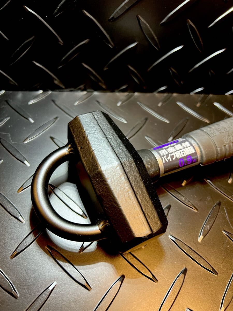 DOGYU土牛 0.9kg吊り金具付石頭鎚 カスタム カラビナ対応Uフック