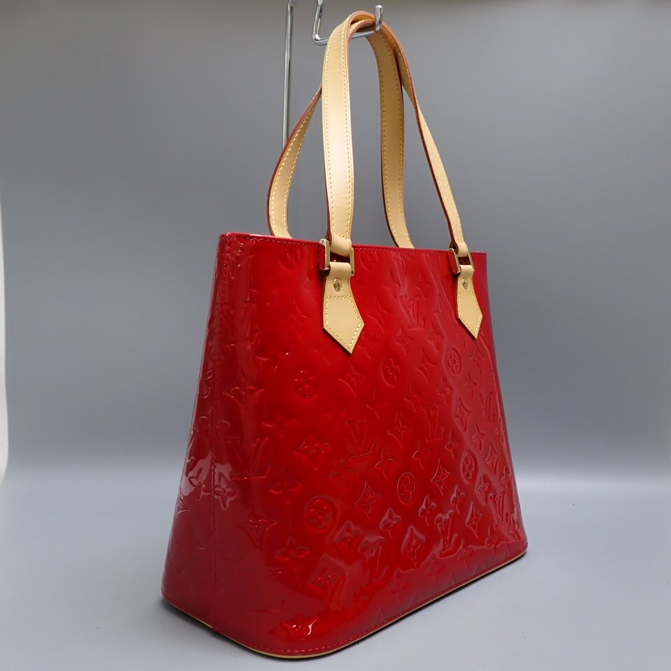 ★1円 LOUIS VUITTON/ルイヴィトン モノグラムヴェルニ ヒューストン トートバッグ M91385/ポムダムール/レッド/保管袋付き&2124500011