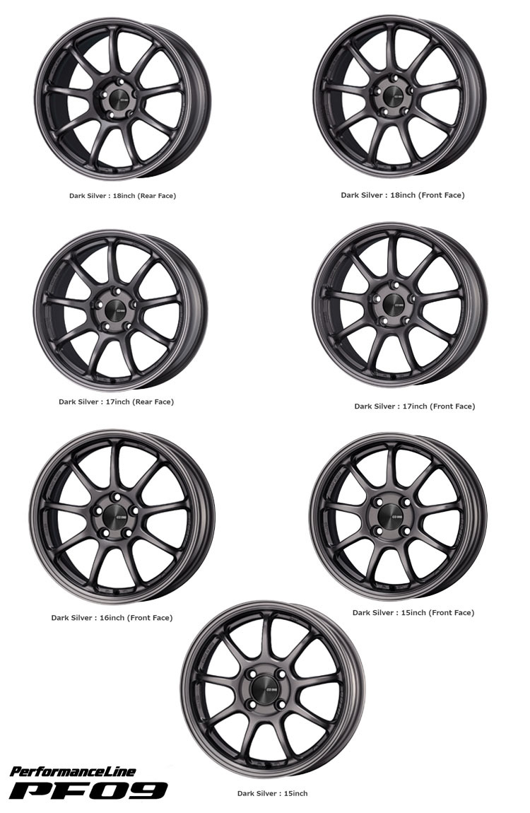 送料無料 エンケイ ENKEI PerformanceLine PF09 7J-17 +45 4H-100 (17インチ) 4H100 7J+45【4本セット 新品】_画像2