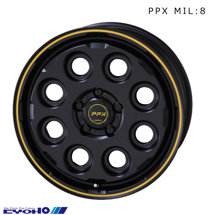 送料無料 共豊 KYOHO PPX MIL8 6.5J-16 +38 6H-139.7 (16インチ) 6H139.7 6.5J+38【4本セット 新品】_画像1