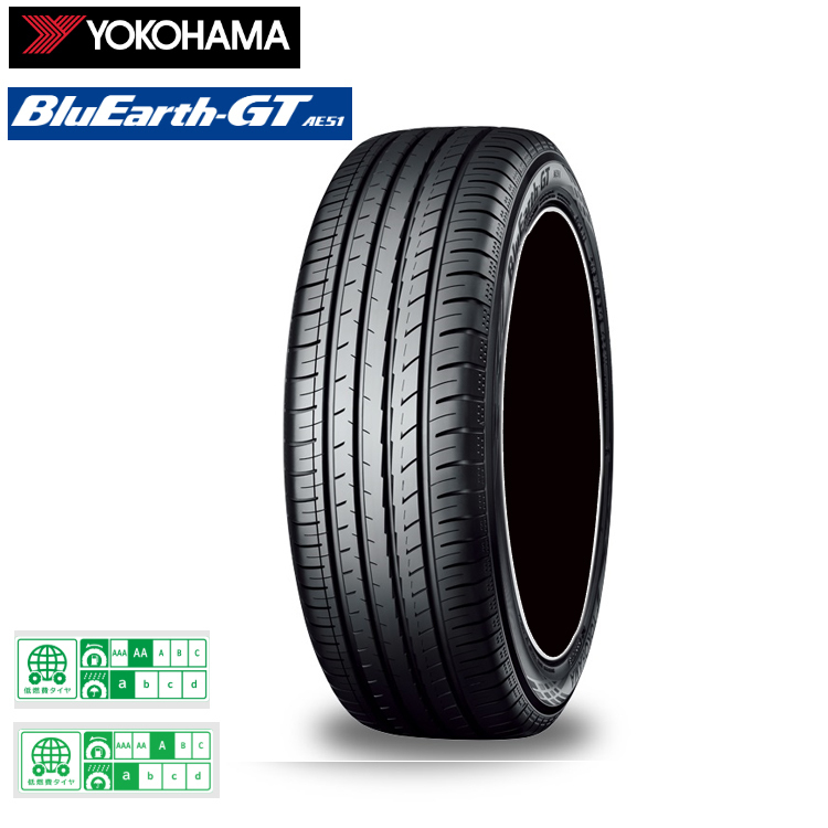 送料無料 ヨコハマタイヤ 夏 タイヤ 【1本単品 新品】 YOKOHAMA BLUEARTH GT AE51 ブルーアース GT AE51 225/40R19 93W XL