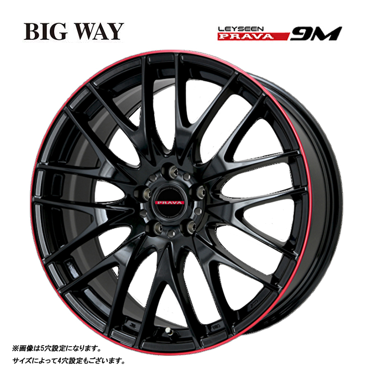 送料無料 ビッグウェイ BIGWAY Leyseen PRAVA 9M 9J-22 +38 5H-114.3 (22インチ) 5H114.3 9J+38【4本セット 新品】