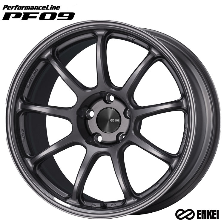 送料無料 エンケイ ENKEI PerformanceLine PF09 7J-17 +45 4H-100 (17インチ) 4H100 7J+45【4本セット 新品】_画像1