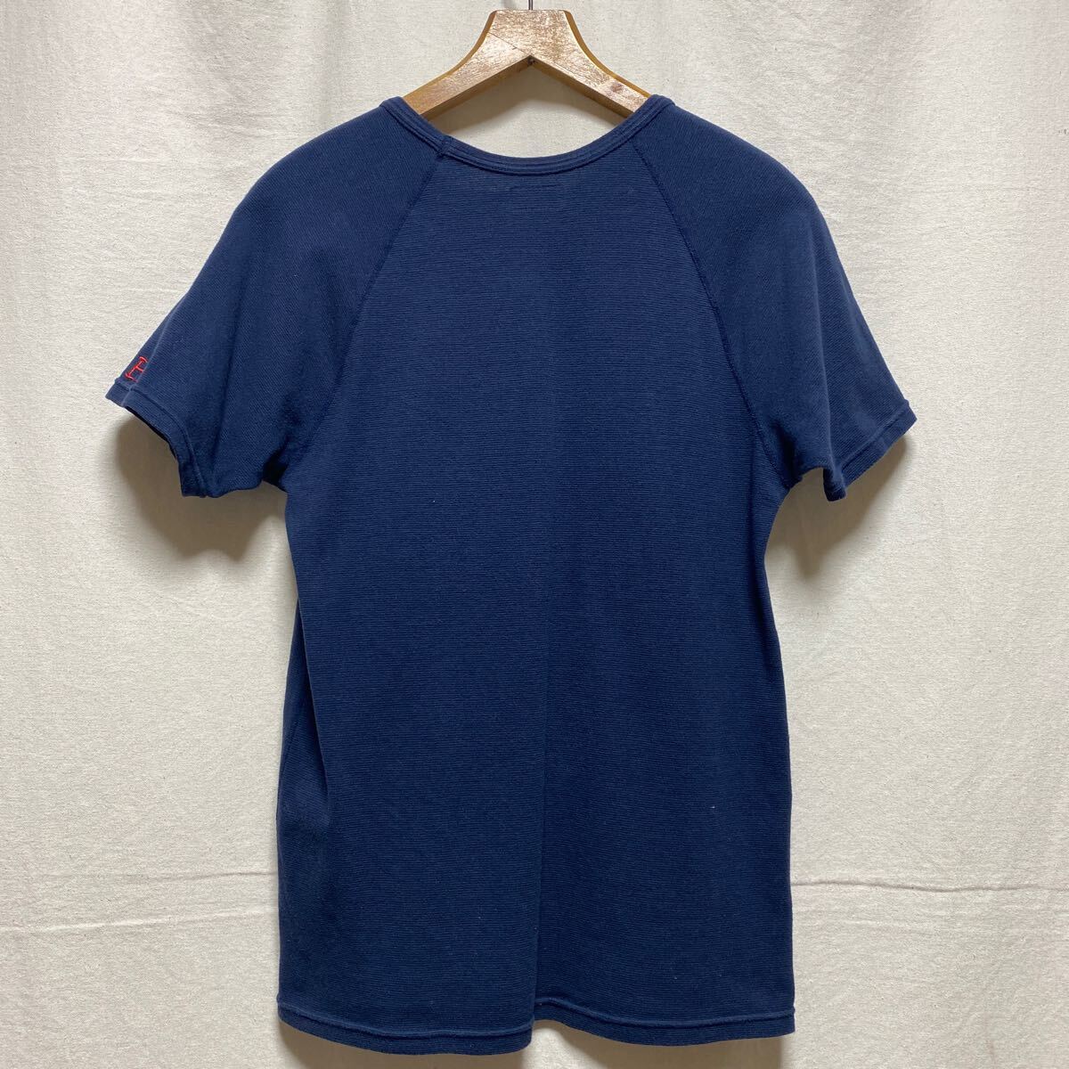 ハリウッドランチマーケット 半袖カットソー ネイビー 4 ストレッチフライス クルーネック 圣林公司 HOLLYWOOD RANCH MARKET Tシャツ HRM 