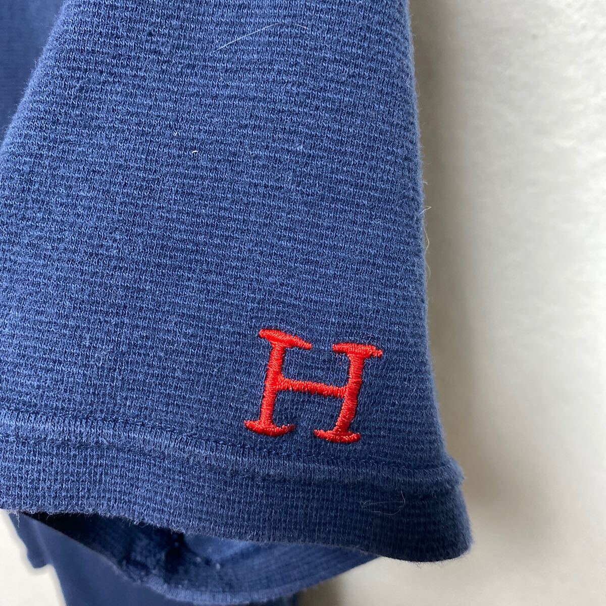 ハリウッドランチマーケット 半袖カットソー ネイビー 4 ストレッチフライス クルーネック 圣林公司 HOLLYWOOD RANCH MARKET Tシャツ HRM 