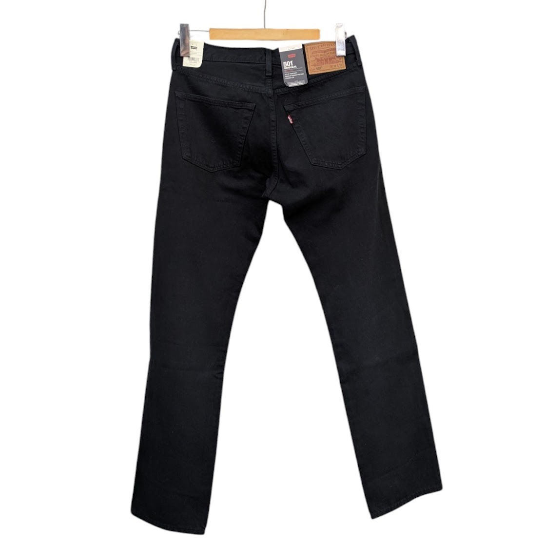 W32 未使用品 Levi's PREMIUM リーバイス プレミアム 00501-0165 ブラック ボタンフライ BIGE 革パッチ