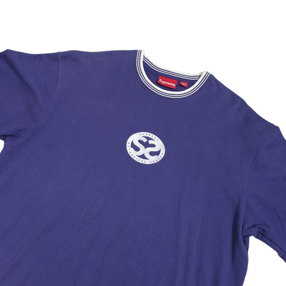 SUPREME シュプリーム 22SS Double S Crewneck スウェットクルーネックシャツ 刺繍 パープル サイズ L