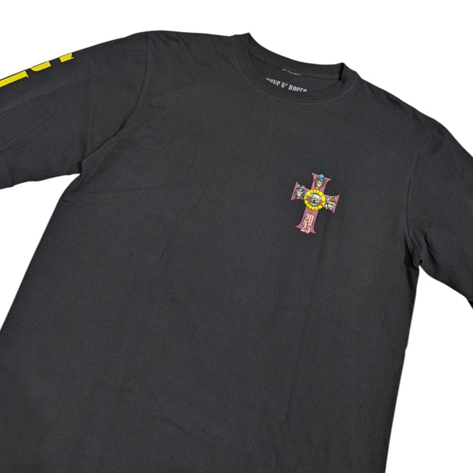 美品 Guns N’ Roses ガンズアンドローゼズ 2025 Tour Globe Long Sleeve T ロンT アリーナ限定 バンドT ロックT ブラック サイズ XL