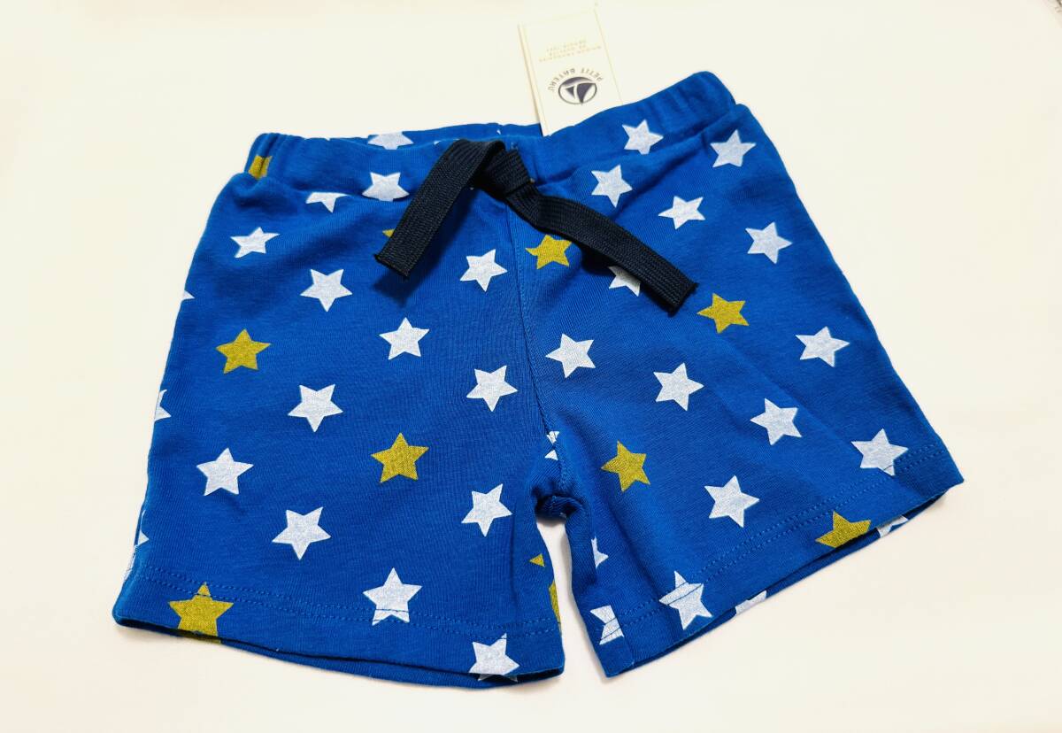 送料込み　未使用　プチバトー 24m 86cm ショートパンツ　短パン　ズボン　キッズ ベビー　PETIT BATEAU ブルー　星柄