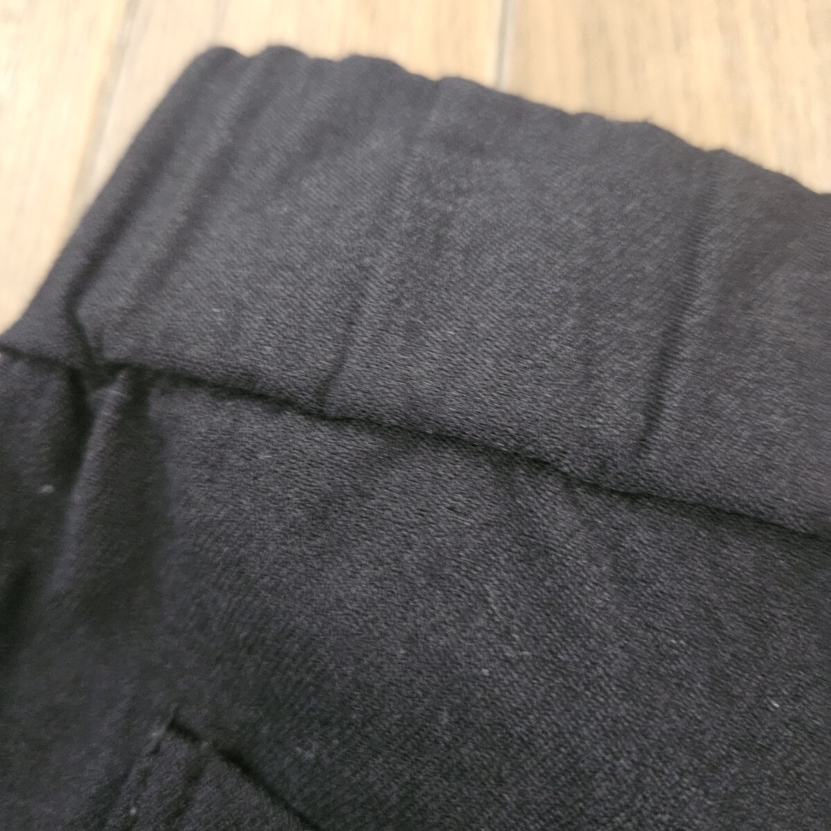 黒パンツゴムウエスト 後ろポケット付き裏起毛