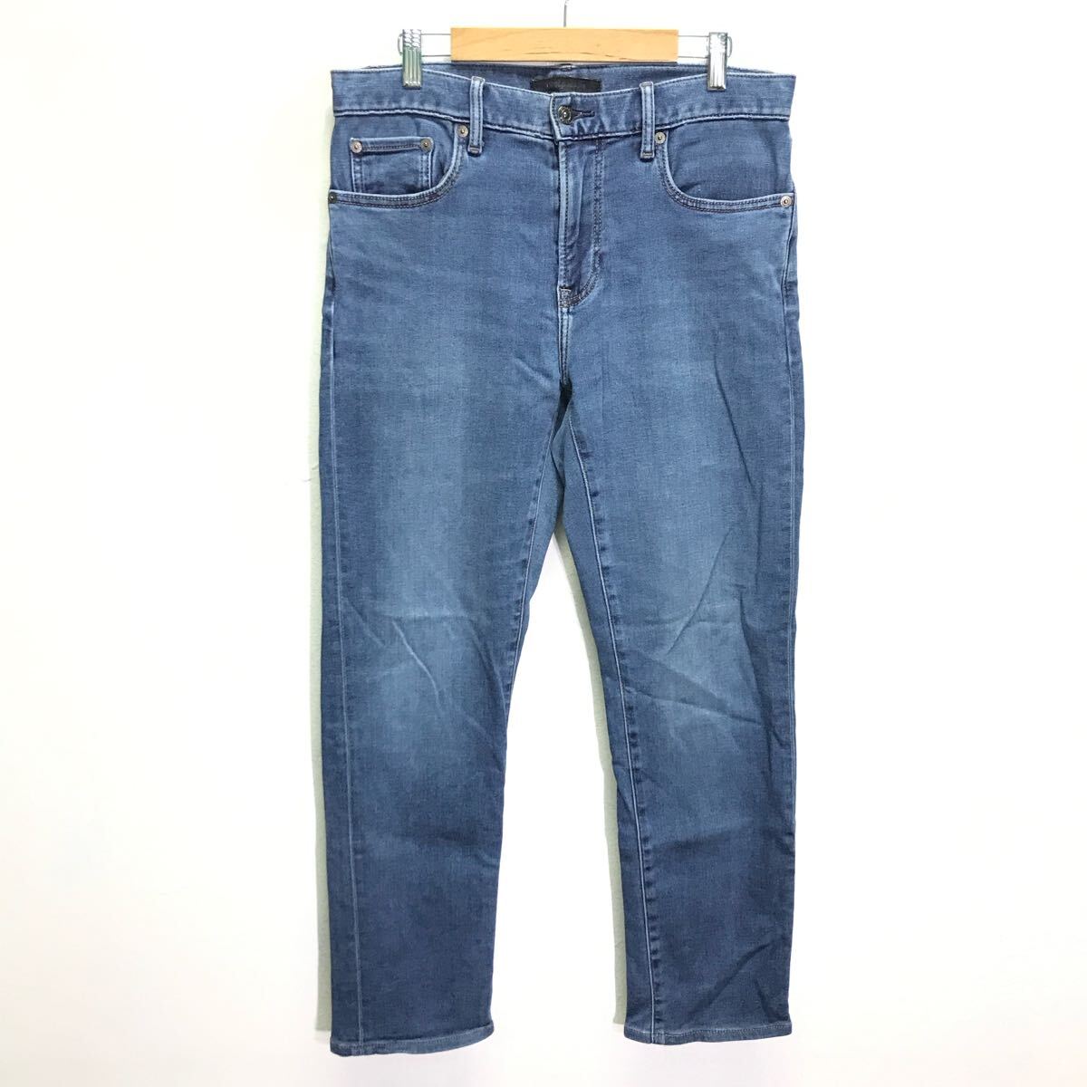 HEATTECHであったか◎【UNIQLO】ユニクロ スリムフィットジーンズ デニム パンツ ストレッチ ユーズド加工 大人 インディゴ w29 /Y31064ii_画像1