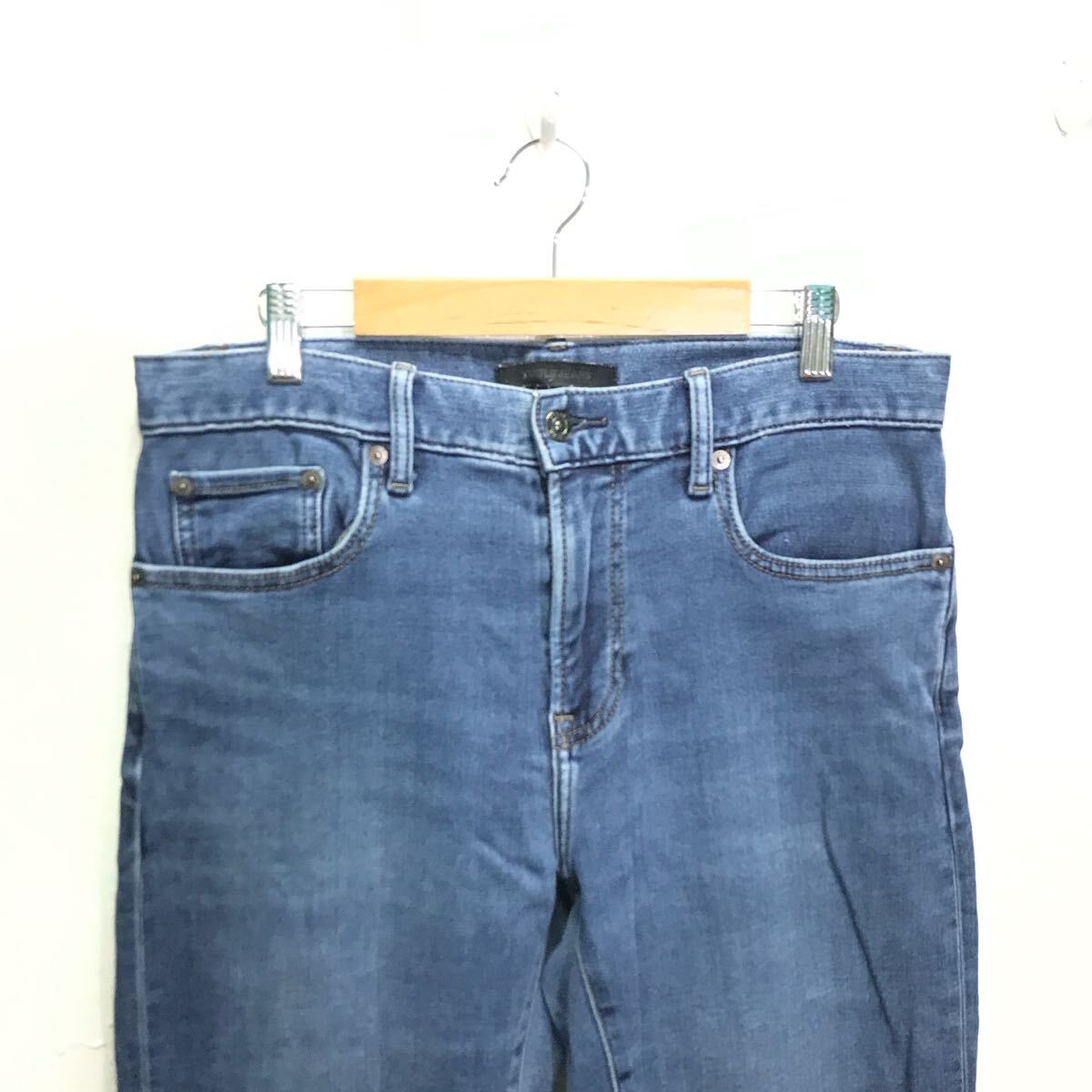 HEATTECHであったか◎【UNIQLO】ユニクロ スリムフィットジーンズ デニム パンツ ストレッチ ユーズド加工 大人 インディゴ w29 /Y31064ii_画像3