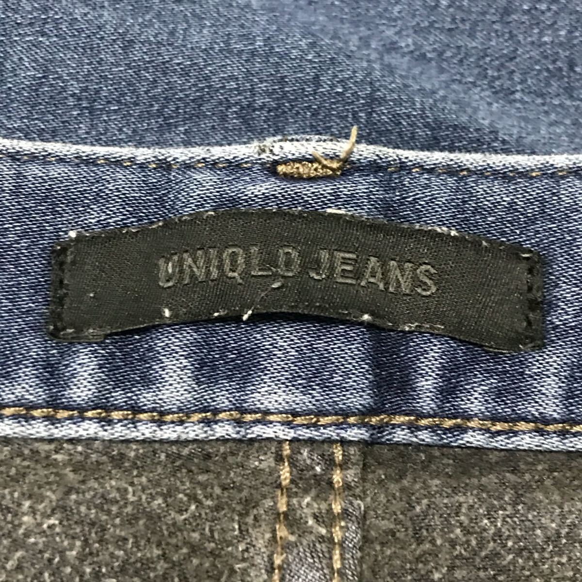 HEATTECHであったか◎【UNIQLO】ユニクロ スリムフィットジーンズ デニム パンツ ストレッチ ユーズド加工 大人 インディゴ w29 /Y31064ii_画像8