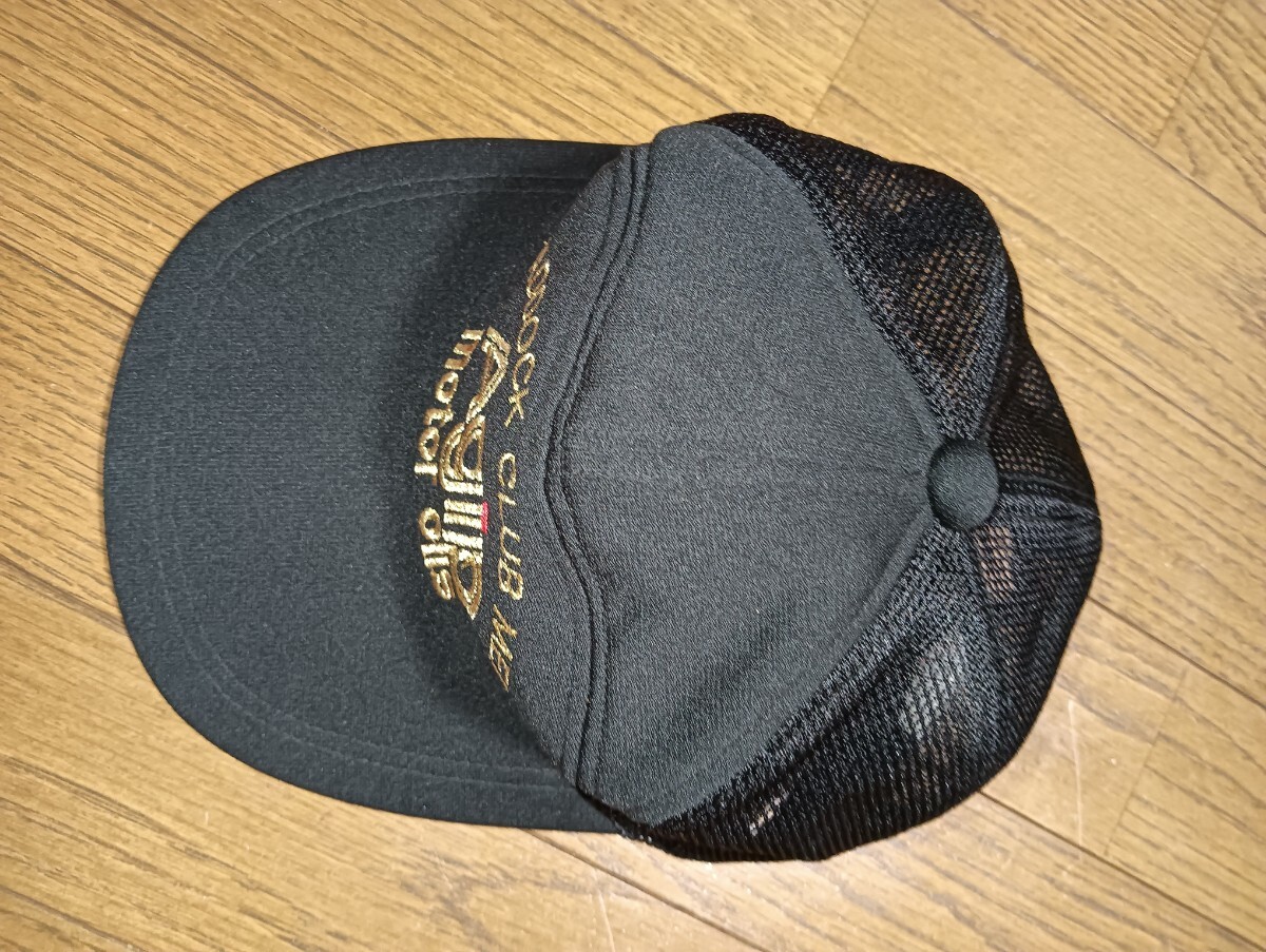 希少なデッドストック★80s90sヴィンテージ★Agipオイル　メッシュキャップ　帽子　企業(yè)物　フリーサイズ　黒　ロゴ刺繍　日本制