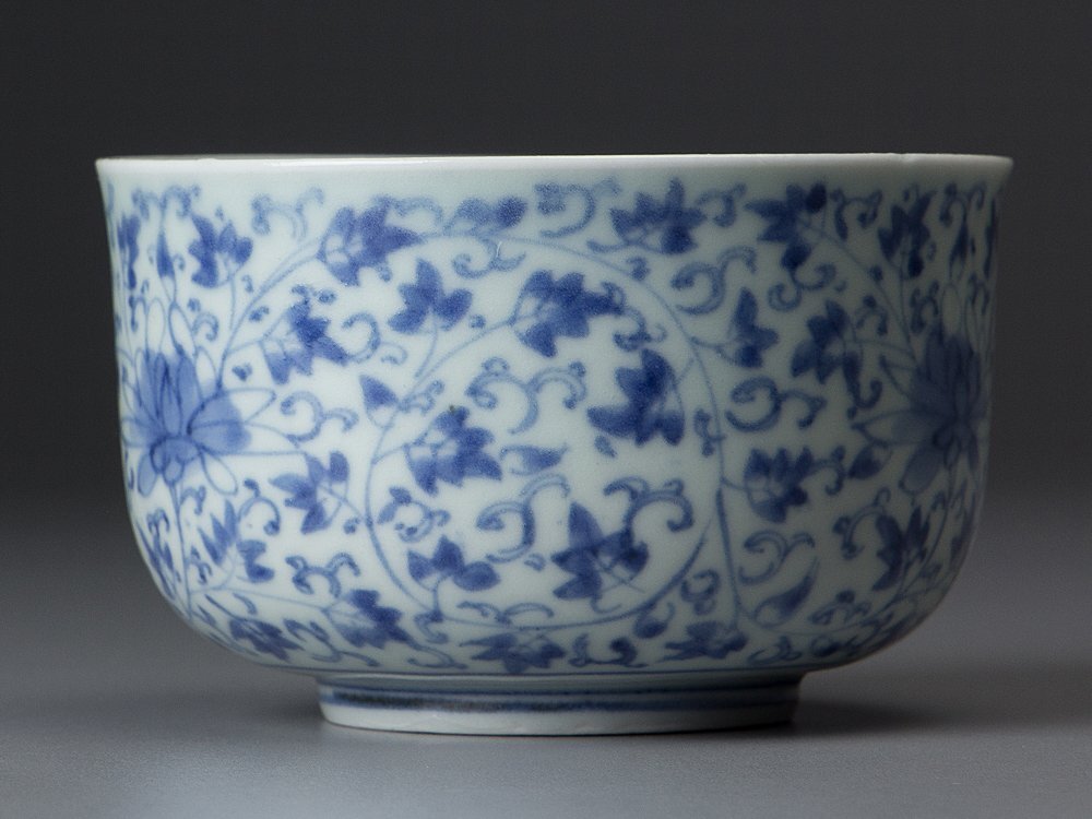 江戸中期 古伊万里 元禄期 渦福 色絵菊花牡丹唐草文 中鉢 美術品