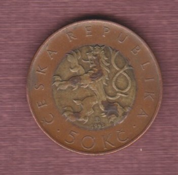 □チェコ□1993年50コルナ・バイメタル貨 Czech Republic 50 □チェコ□1993年50コルナ・バイメタル貨 Czech Republic 50