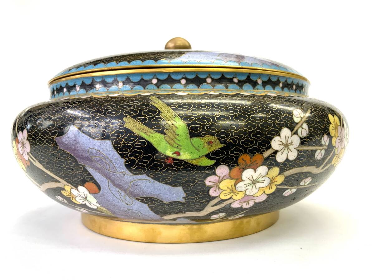 中国七宝焼 景泰藍 香合 お茶道具 ア12-1 工芸品