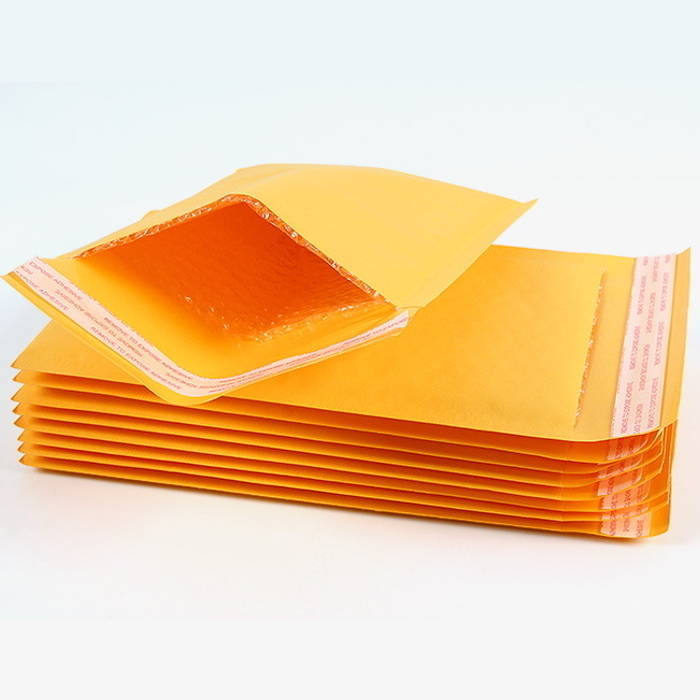 クッション封筒 配送用 緩沖材 フリマ ゆうパケット ネコポス 通販 エアキャップ付 50枚 黃 Ｓサイズ 発送用品 アクセサリー 小物 プチプチ