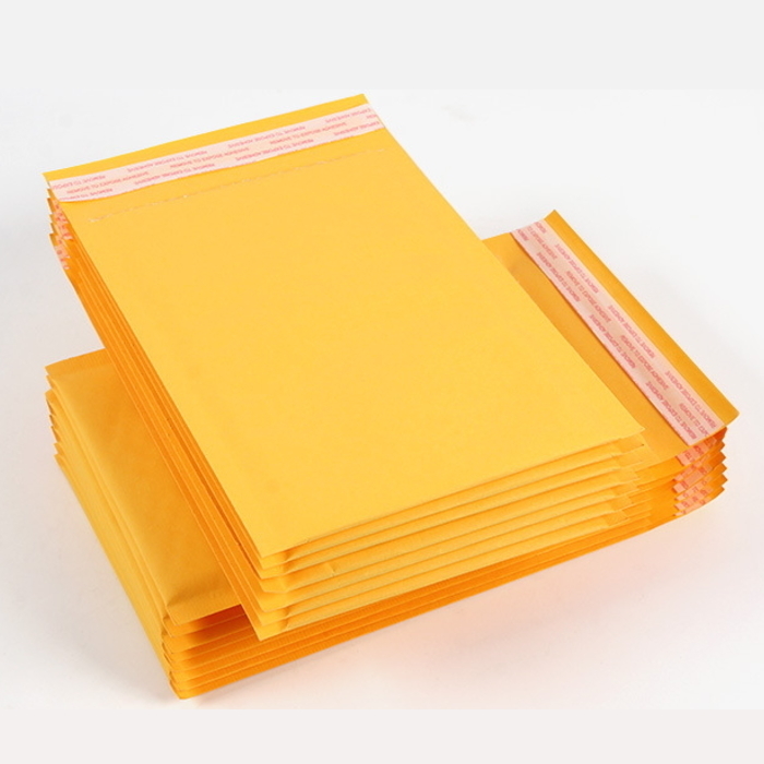 クッション封筒 配送用 緩沖材 フリマ ゆうパケット ネコポス 通販 エアキャップ付 50枚 黃 Ｓサイズ 発送用品 アクセサリー 小物 プチプチ