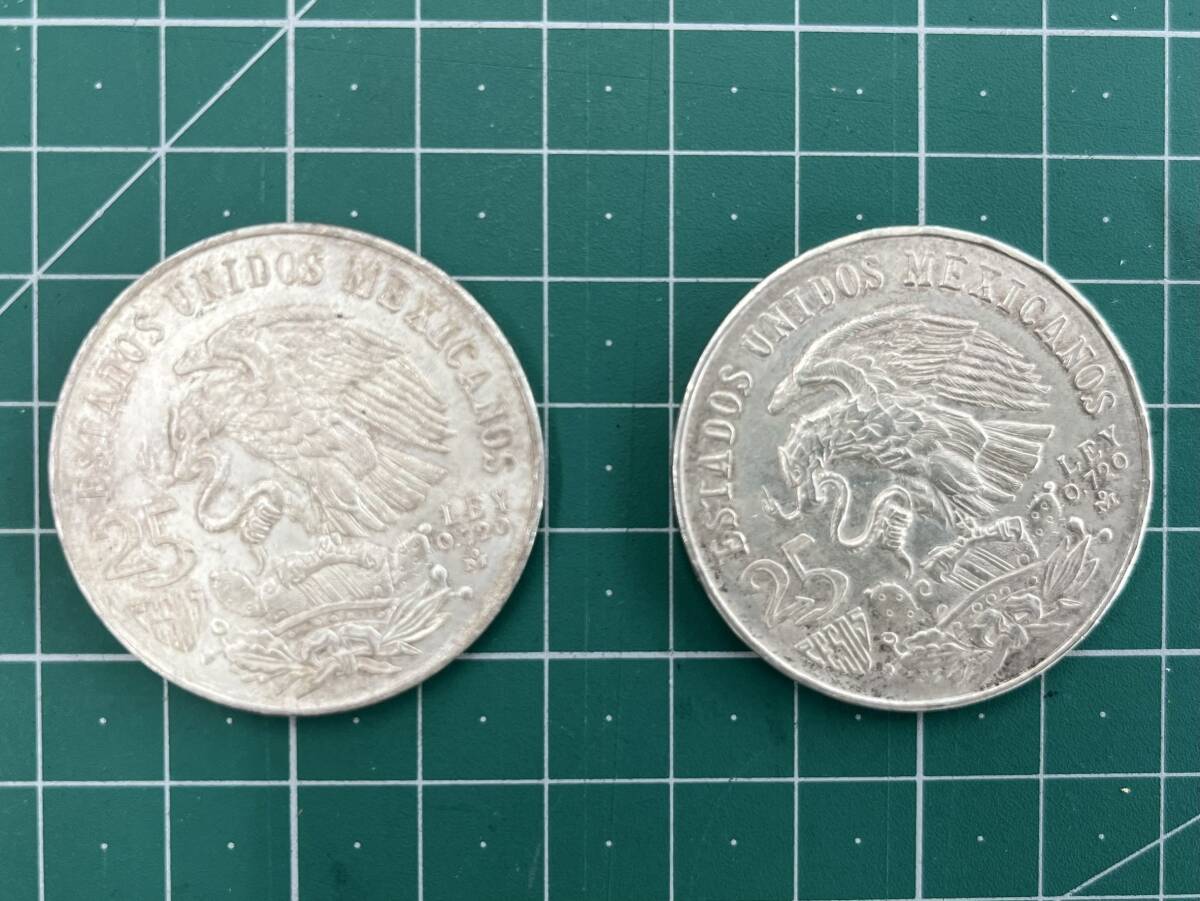 2290 1968年 メキシコ オリンピック 記念 25ペソ 銀貨 2枚セット