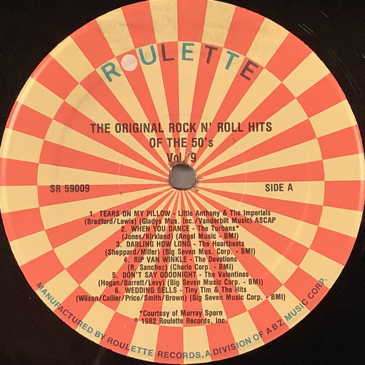 LP(米盤・オムニバス)●『THE ORIGINAL ROCK'N ROLL HITS OF THE 50'S』シャンテルズ,ハートビーツ,キャデラックス,他●良好品!_画像3