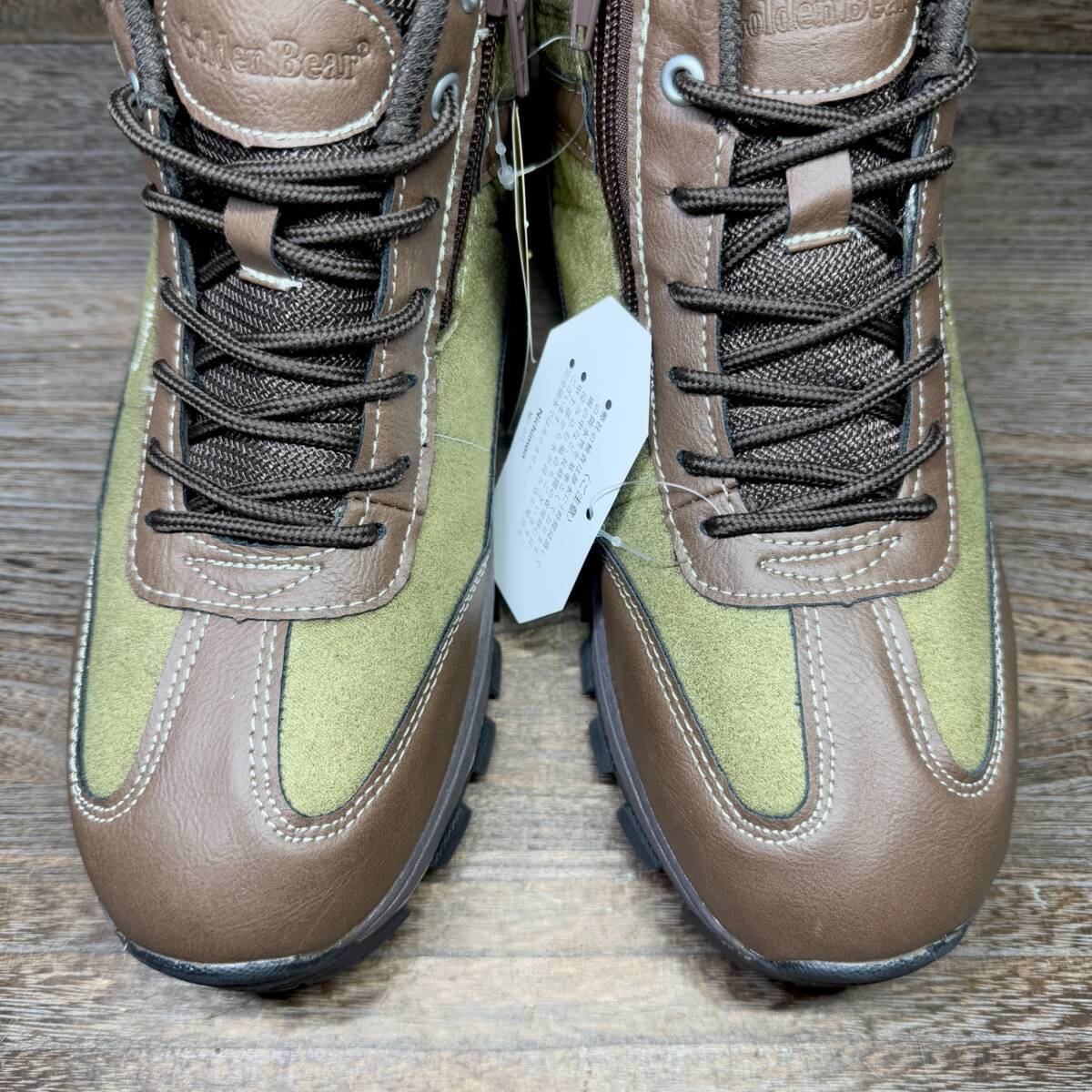 【タグ付き?未使用品】◆Golden Bear◆ゴールデンベア 25.0cm トレッキングシューズ カーキ 茶色 メンズ 靴 中古 宅急便