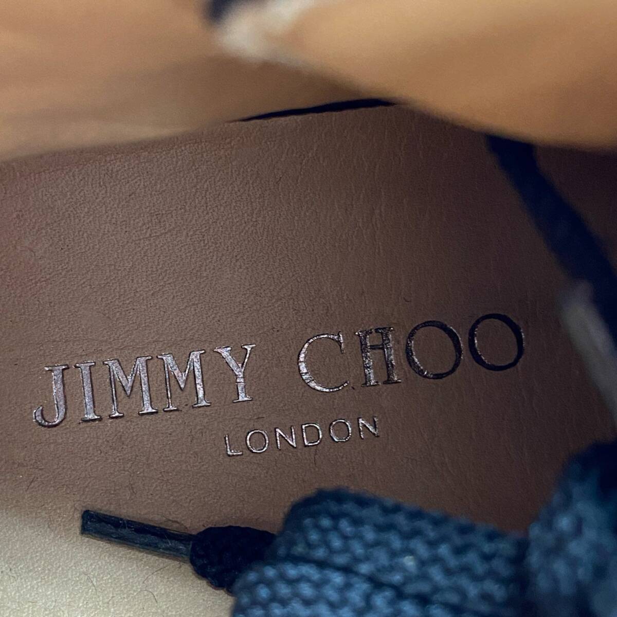 3e5 JIMMY CHOO ジミーチュウ ハラコ レオパード ハイカットスニーカー 35 1/2 ブラウン レザー シューズ イタリア制