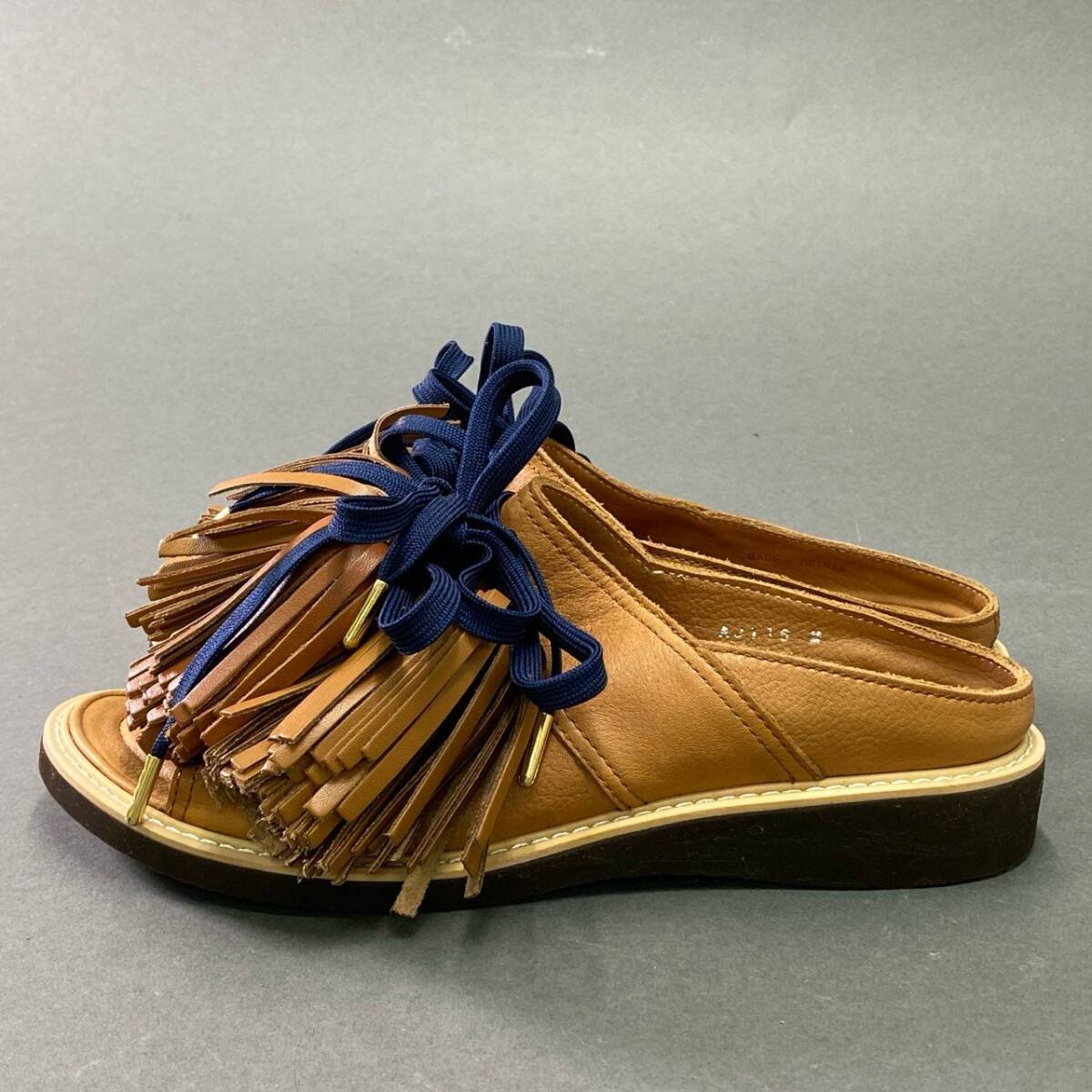 1e26 《極美品》 ZUCCa ズッカ ボリュームタッセル レザーサンダル M ブラウン Leather シューズ 夏