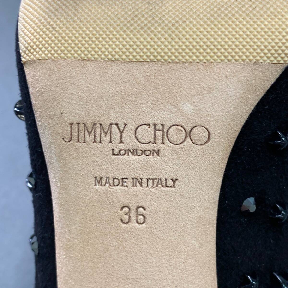 2e30 【美品】 JIMMY CHOO ジミーチュウ スタースタッズ ピンヒールパンプス サイズ36 ブラック スエード レディース イタリア制