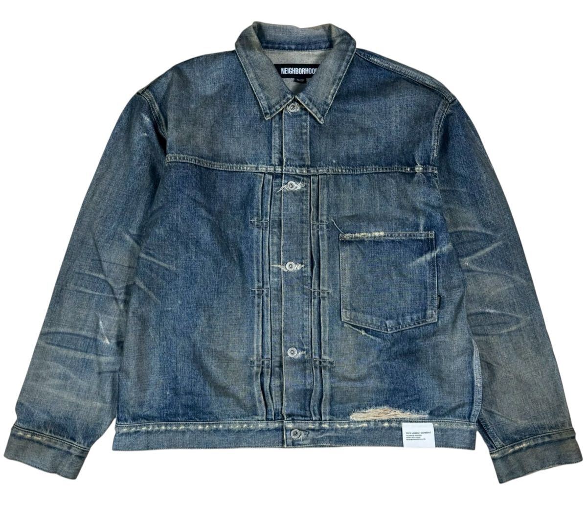 極美品 24aw NEIGHBORHOOD SAVAGE DENIM TYPE-1 JACKET INDIGO ネイバーフッド サベージ デニムジャケット XL