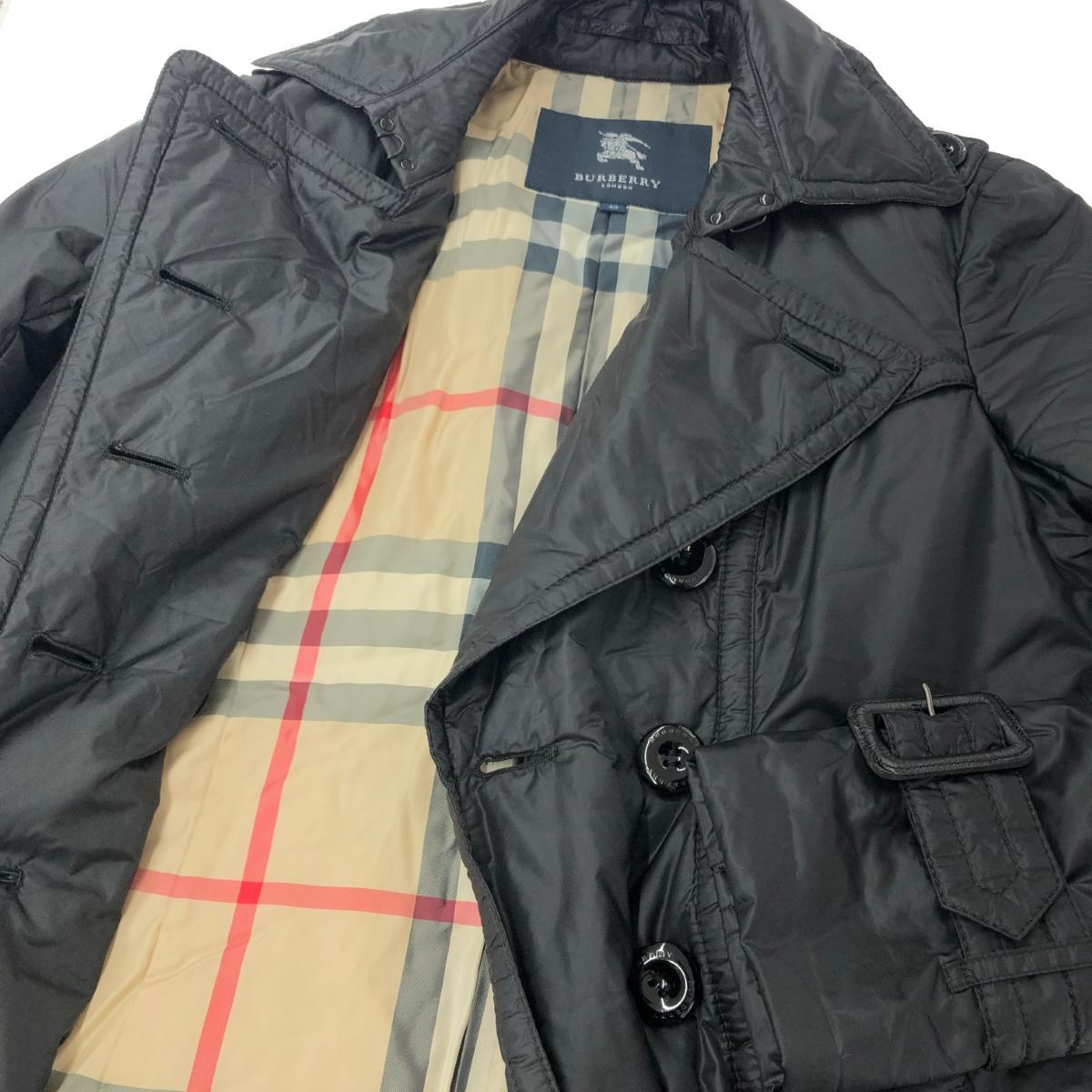 【美品】バーバリーロンドン★ナイロンジャケット 中綿 黒 ノバチェック Lサイズ ◇BURBERRY LONDON バーバリーロンドン 裏地ノバチェック柄 中綿
