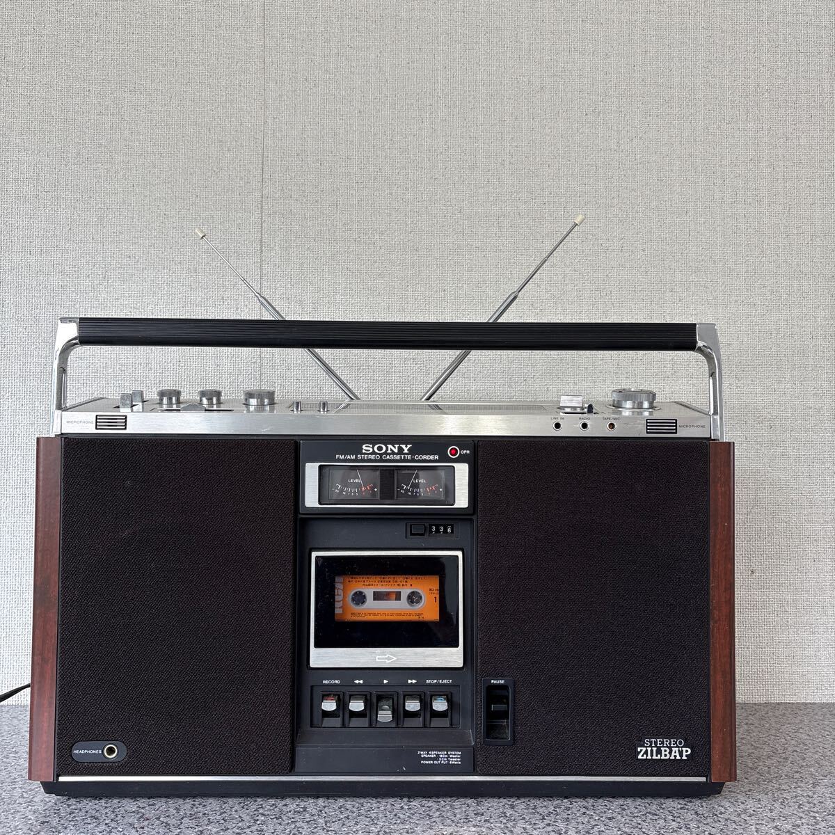 動(dòng)作確認(rèn)済！現(xiàn)狀品　 昭和レトロ SONY ソニー ラジカセ CF-6600 電源入ります！