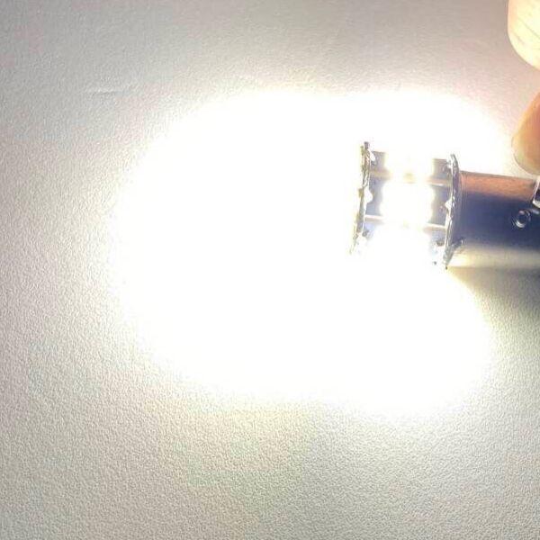 S25 ダブル LED バイク スクーター テールランプ 12V ホワイト 2個セット_画像5