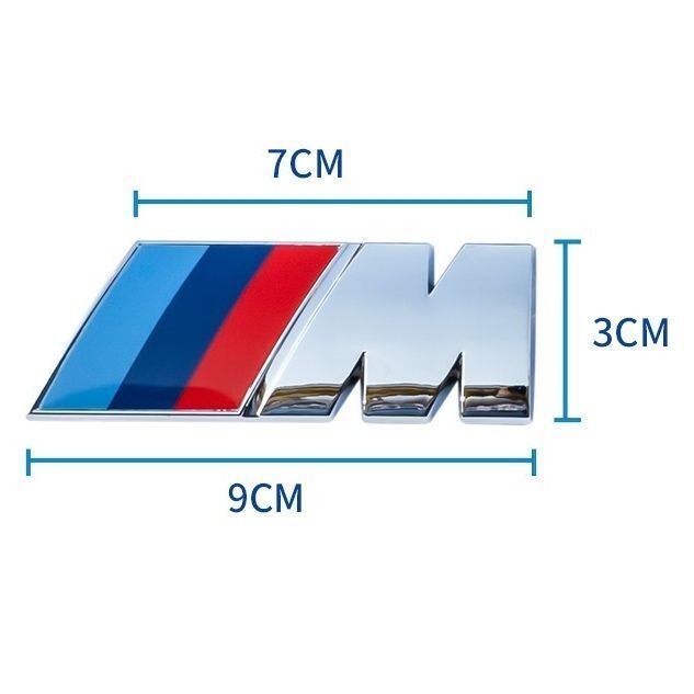 【BMW M スポーツ】90 × 30 ㎜ エンブレム リア フェンダー 3D（ミラーシルバー）